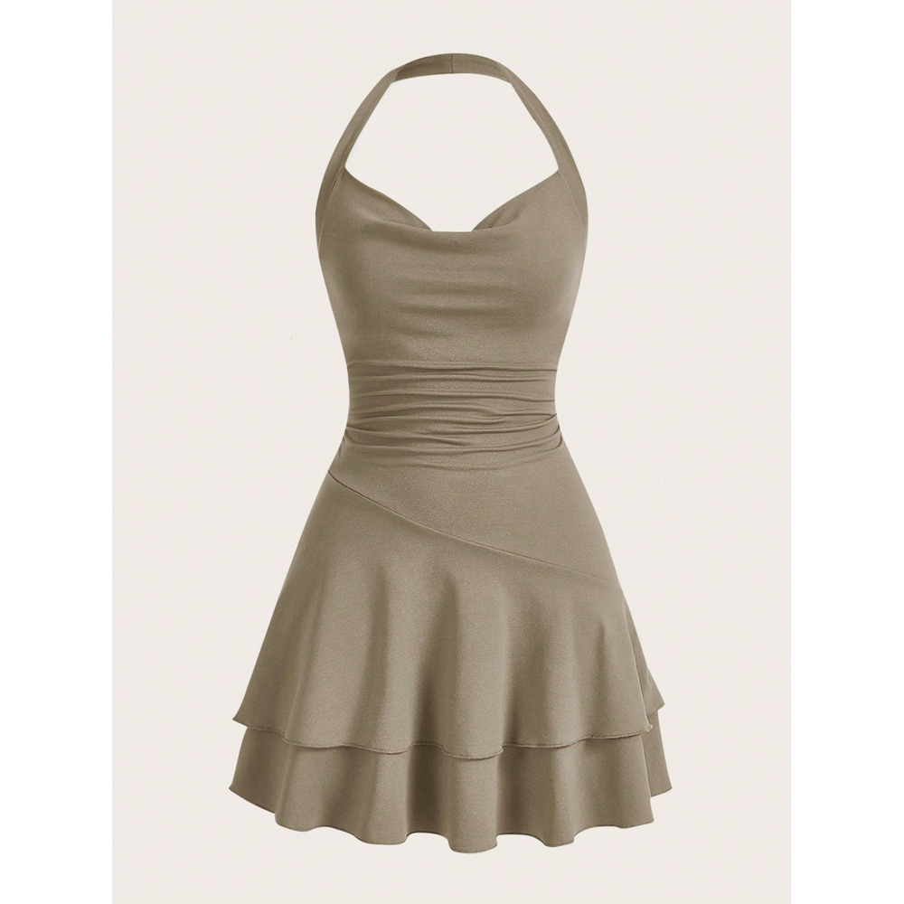 SHEIN MOD Vestido Ajustado De Punto Con Cuello Halter Para Mujer